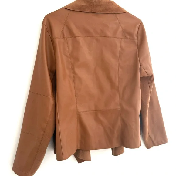 Escalier Women's Faux Leather Jacket - Light Brown - Picture 5 of 7